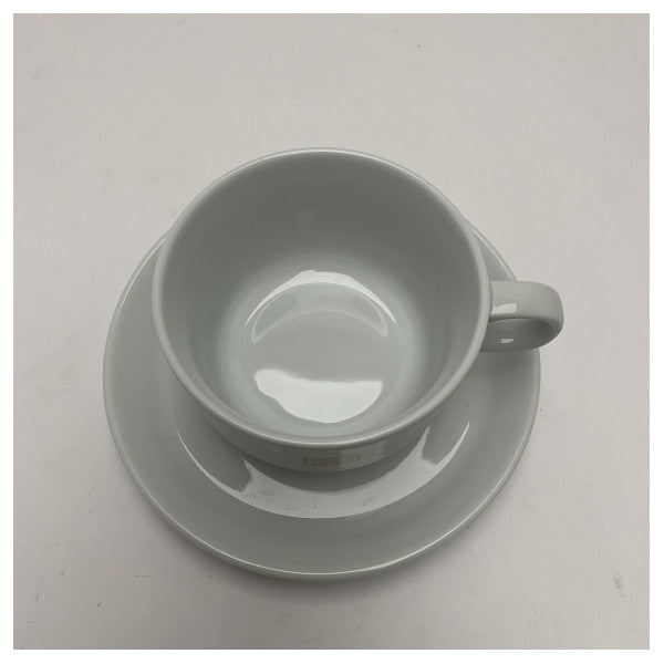 フェレッティ 高品質磁器ティーカップ＆ソーサーセット - 耐久性、マリングレード、お手入れ簡単、食器洗浄機対応