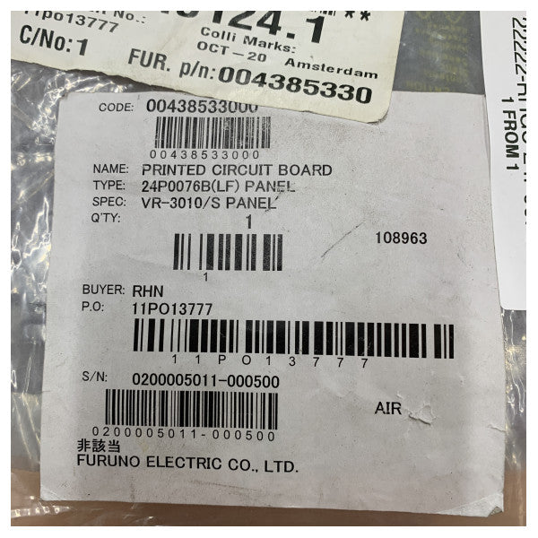 Furuno 24P0076B(LF) Panneau PCB pour VR-3000/S et VR-3010/S S-VDR - 