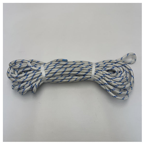 Trem polyester nyckelband 10 mm - 20 meter blå | vit