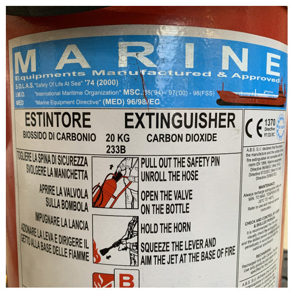 ABS CO2 Rullande Brandsläckare 20 kg B - SG00272 