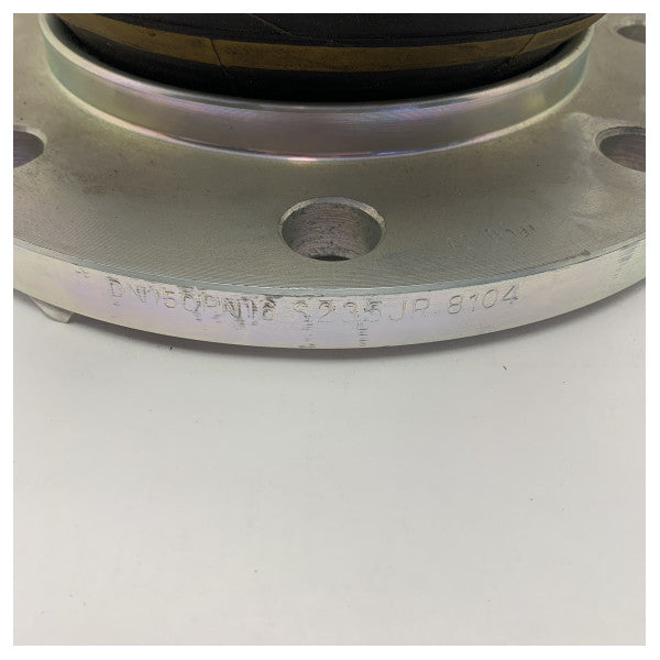 Gummikompensator DN150 PN16 - Langlebiger flexibler Rohrverbinder in Marinequalität für industrielle und maritime Anwendungen