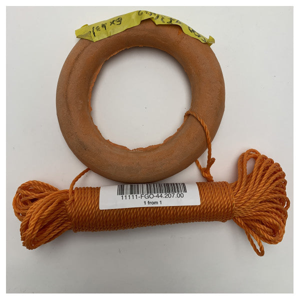 15m浮力ポリプロピレンライン付きフローティングレスキューリング - 高視認性海上安全装備