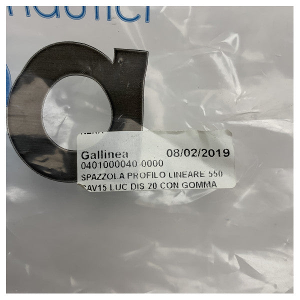 Gallinea Marine Alüminyum Ön Cam Silecek Fırçası 550mm - Tekneler ve Gemiler için Dayanıklı Kauçuk Kıl Temizleyici - 0401000040-0000