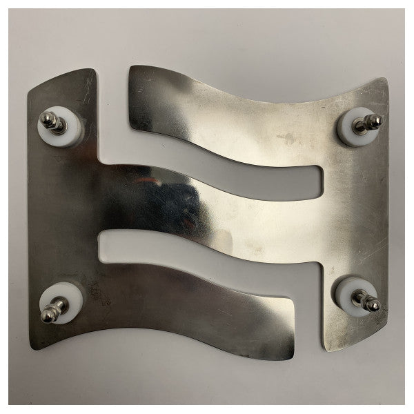 Emblema do logótipo FF da Ferretti em aço inoxidável para embarcações marítimas, durável e resistente à corrosão