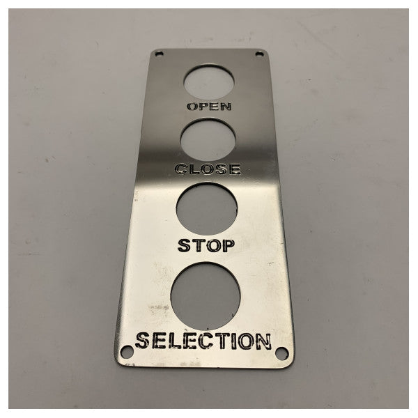 Marine Stainless Steel Control Panel AISI 316 - Durable, Corrosion-Resistant Maritime Operating Panel with Clear Function Engraving