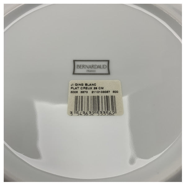 Bernardaud Korkealaatuinen valkoinen posliini pyöreä tarjoilulautanen