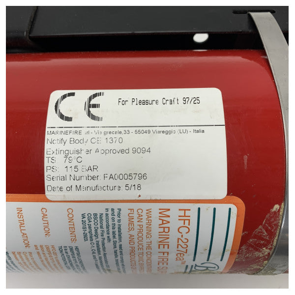 BSCO 740-200M Marine Fire Extinguisher HFC-227 3.95kg