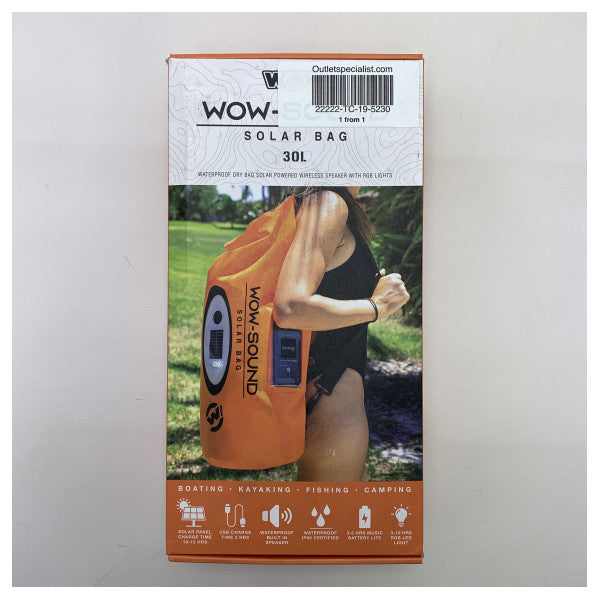 The WOW sport waterproof solar sound dry bag - 195230 is a versatile bag that is perfect for outdoor activities. It is designed to keep your belongings safe and dry, while also providing the convenience of built-in solar-powered speakers. This bag is perf