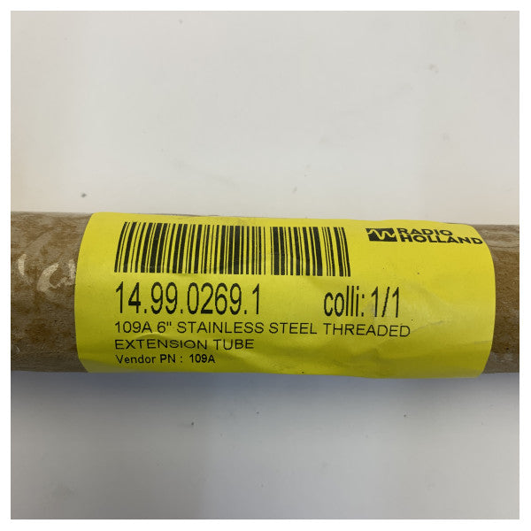109A Tubo de extensión roscado de acero inoxidable de 6 pulgadas para antena marina 