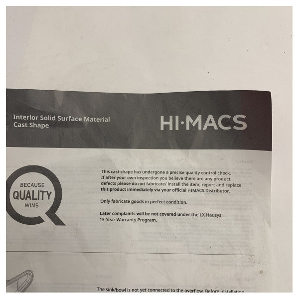 Hi-Macs CB330C/S28 Кръгла морска мивка с твърда повърхност