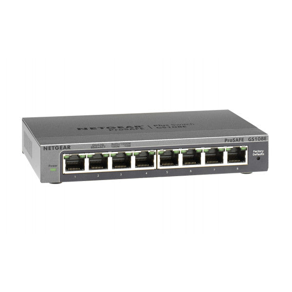 The Netgear GS108E 300PES is an Ethernet hub with 8 ports.