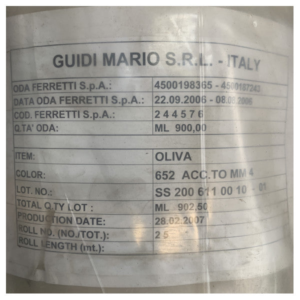 Tessuto Lino Oliva 652 verde alta qualità per tappezzeria 110M 