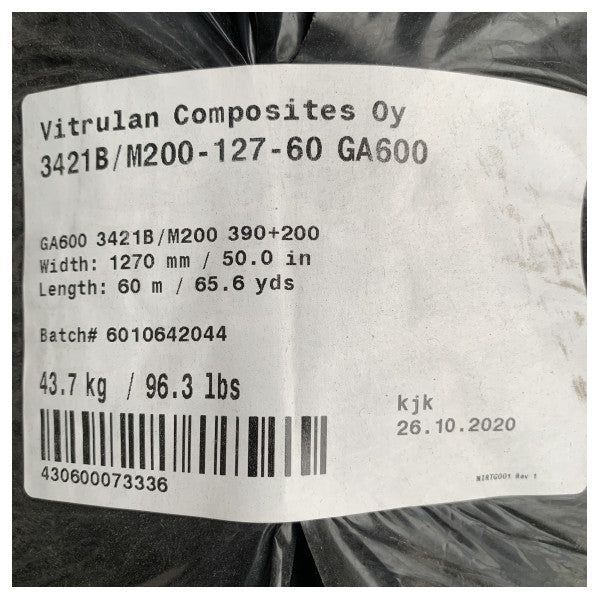 Vitrulan GA600 Deniz Fiberglas Kompozit Kumaş 1270mm L60m 