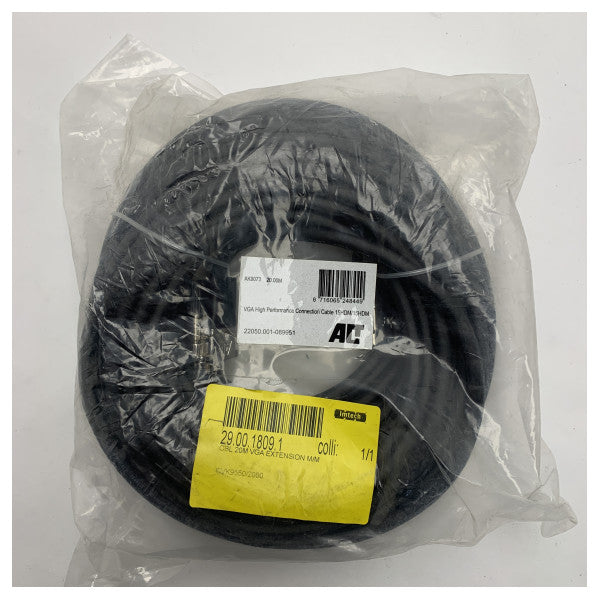 Морски VGA кабел с висока производителност 20 м от мъжки до мъжки тип - трайно водоустойчиво удължение за лодки и кораби