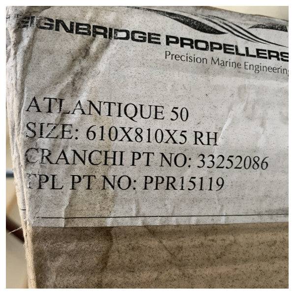 Teignbridge Propeller Atlantique 50 Elica marina in ottone per acqua dolce e salata 610 x 810 x 50 mm - PPR15119
