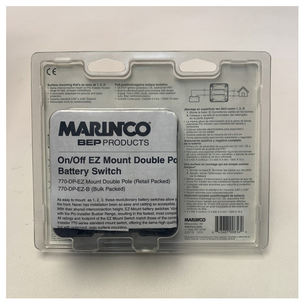 Interruptor principal de bateria de pólo duplo BEP Pro 400A 12/24V - 770-DP-EZ