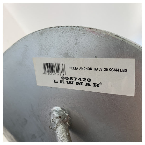 Lewmar Delta 20KG galvaniseret anker med højt hold - 77205020