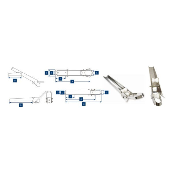 Rolo de proa em aço inoxidável Lewmar para âncoras DTX - 77208008