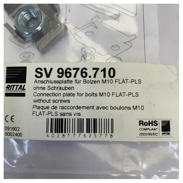 Rittal SV 9676.710 Bloco de Terminais para Calha de Cobre Componente Elétrico Marítimo 