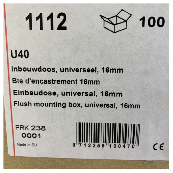 RH Marine U-40 Caixa de montagem embutida elétrica com tampa transparente 