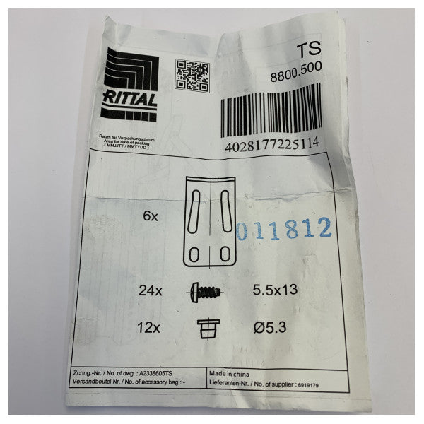 Jeu de supports de montage Rittal TS 8800.500 pour coffret TS 8, 42 pièces 