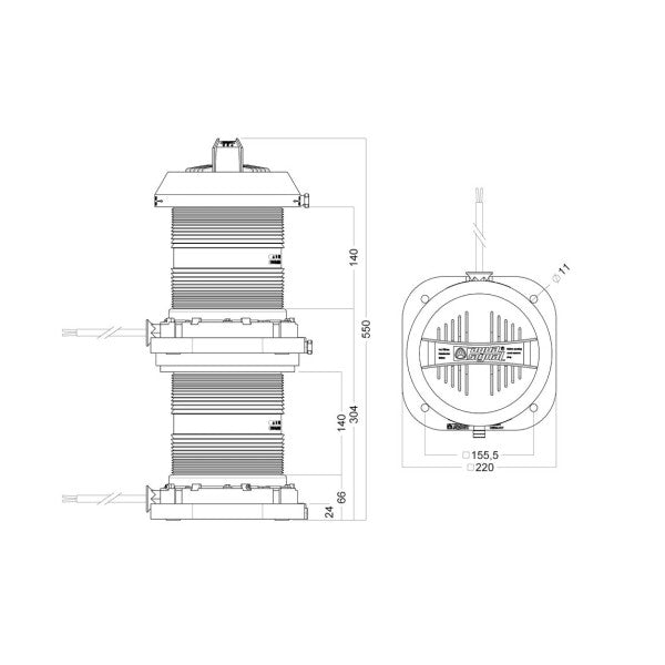 Aqua Signal Series 70 Double Navigation Light 225 Grado - 307602000