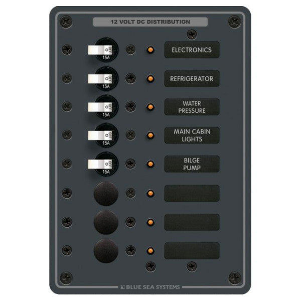 Blue Sea 8 Positions DC distribution panel 12V - 8023-BSS