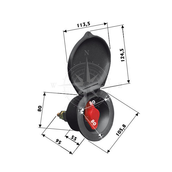 Osculati batteri hovedafbryder heavy duty - 14.385.55