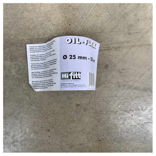 Oil-flex Hi Fitt 25mm гъвкав маркуч за гориво и масло за морски приложения - издръжлив син 50m
