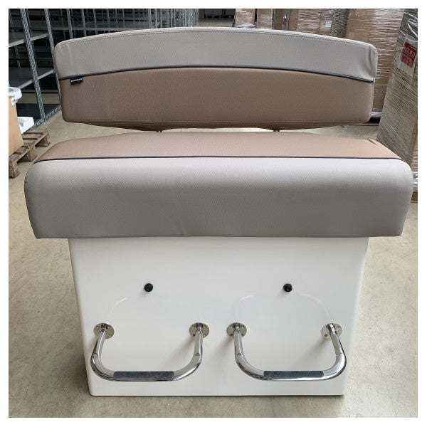 Behagelig og holdbar Quicksilver 805SD maritim lænepost med opbevaring og fodstøtte i rustfrit stål 