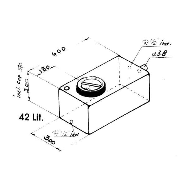 Kunststof reuk- en smaakvrij water tank 42L wit - 81100042