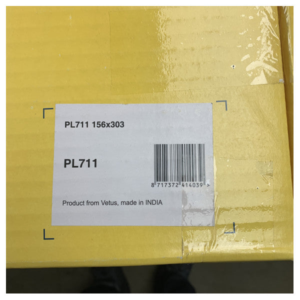 Portillo rectangular de apertura de aluminio Vetus PL711 303 x 156 mm 