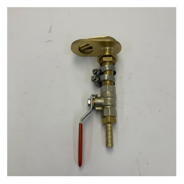 Entrée à travers coque marine VePN-50 avec vanne à bille, robinet de coque et colliers de serrage pour tuyau 