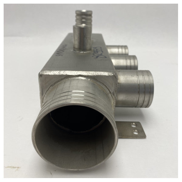 Marine Stainless Steel Cooling Water Distribution Manifold for Engine Room - Corrosion Resistant with Four Outlets