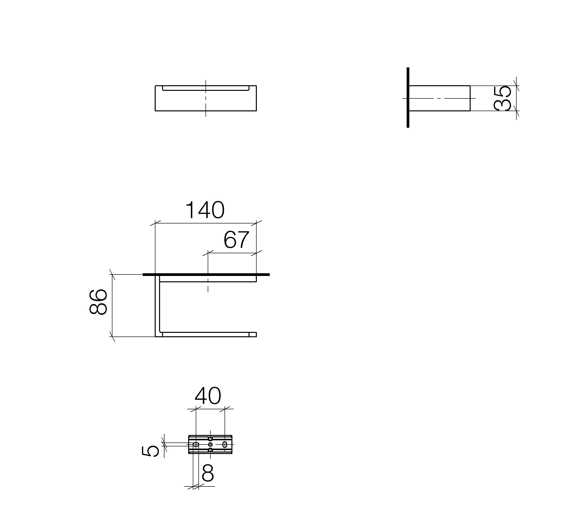 Suporte para rolos de papel higiénico Dornbracht Mem sem aba - 83500780-00