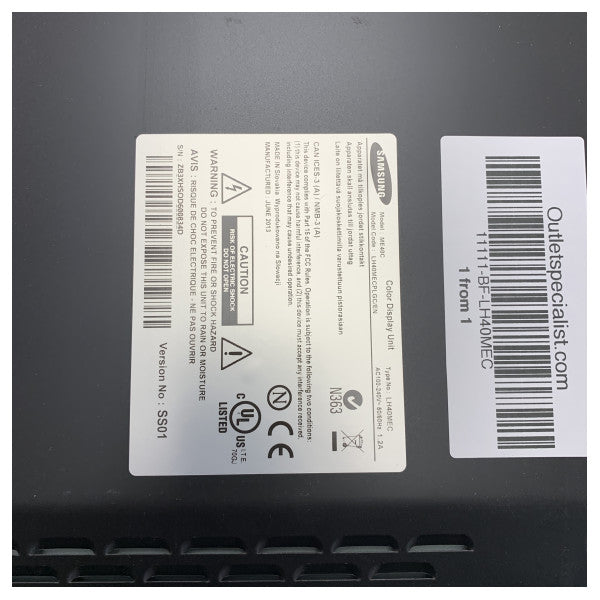 Samsung 40 Inch Marine LED Presentation Display LH40MEC 230V 