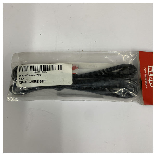 GLOW Marine 4ピン延長ケーブル 1.8m (6フィート) - XK-4P-WIRE-6FT 