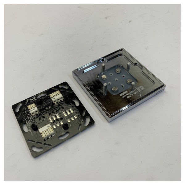 Riva PLH Skin 4-Button Plate Chrome Black Front - 470819