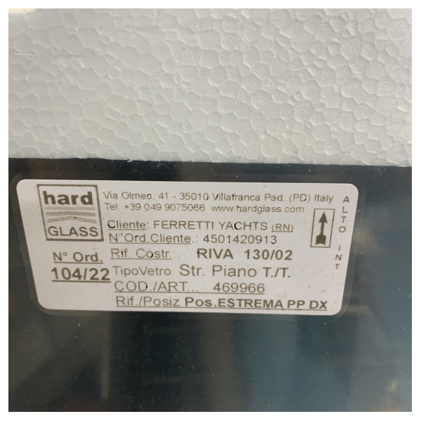 Ferretti Group Riva R130 Pulpit Glass Screen Starboard Side White 