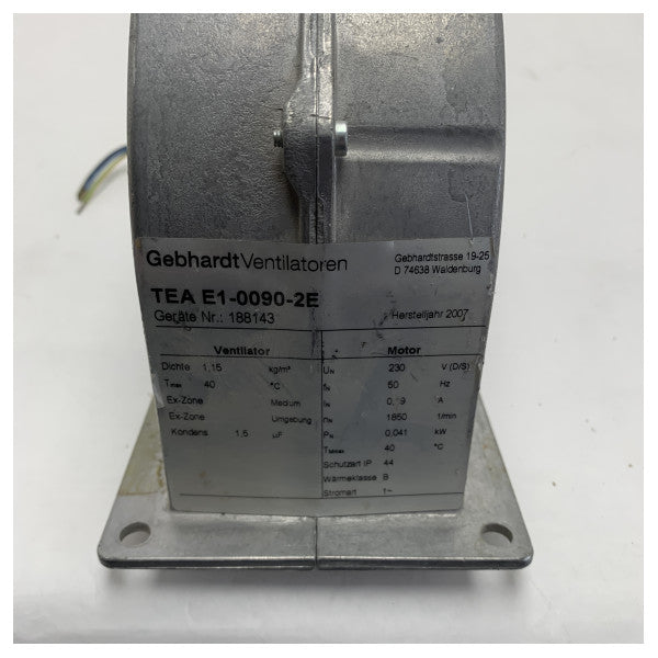 USED Gebhardt 耐久性遠心ファン E1-0090-2E - 230V 船舶空間用の頑丈な換気 