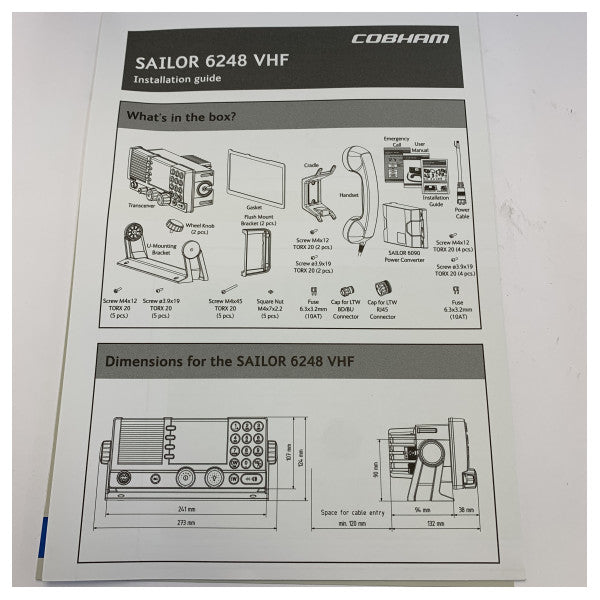 Cobham Sailor 6248 Professionel Marine VHF Radio Sort - 406248A-00500 