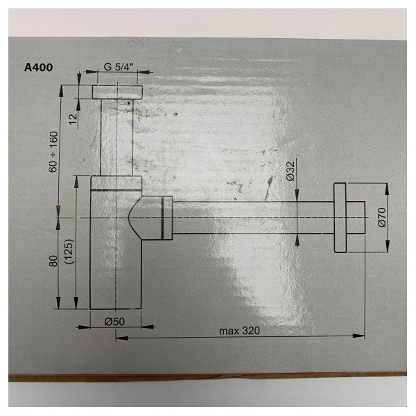 Alcadrain Sifoni - Dizajnerski sifon, metal A400 