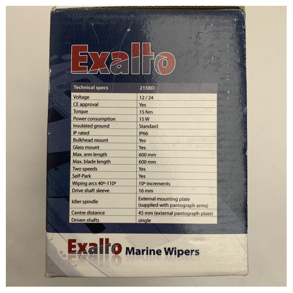 Moteur d'essuie-glace EXALTO type 215BD | 12-24V | Arbre 25 mm 