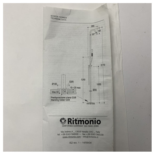 Ritmano 31850470h1Crl columna de ducha de pie diseño elegante