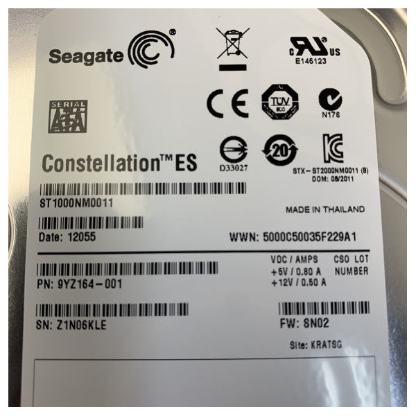 Seagate Constellation ES 1TB SATA 3.5 inç Kurumsal HDD ST1000NM0011 