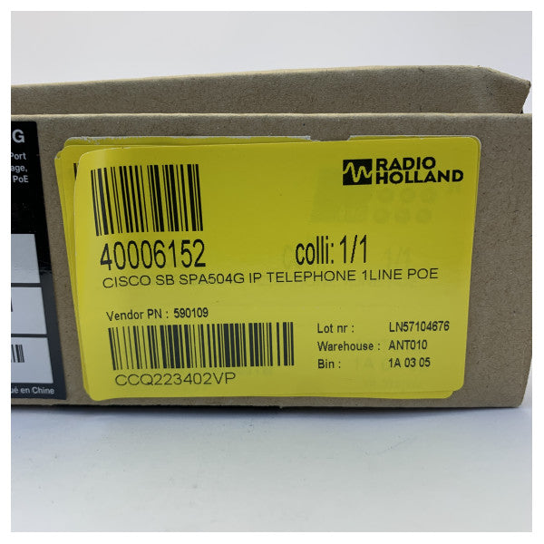 Teléfono VoIP Cisco SPA504G de 4 líneas PoE con cable 