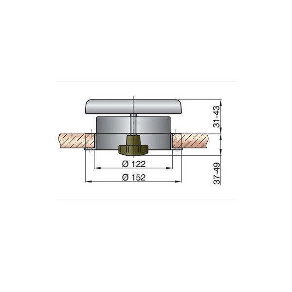 Vetus ATHOS stainless steel dek ventilator 122 mm - ATHOS1-122