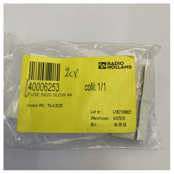 Glasrohrsicherung 5x20mm 4A träge - 10er-Pack T4A IEC 127-III 