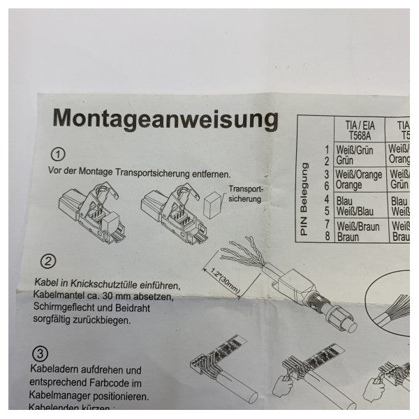 Telegärtner MFP8 IE T568A Cat6A RJ45 πεδίου σύνδεσμος 