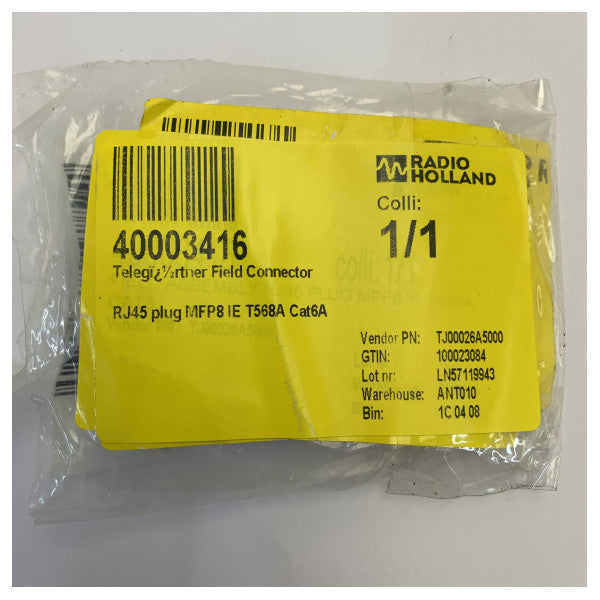 Telegärtner MFP8 IE T568A Cat6A RJ45 πεδίου σύνδεσμος 
